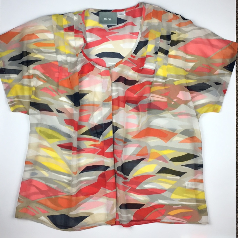 Anthropologie Boxy Silk Top